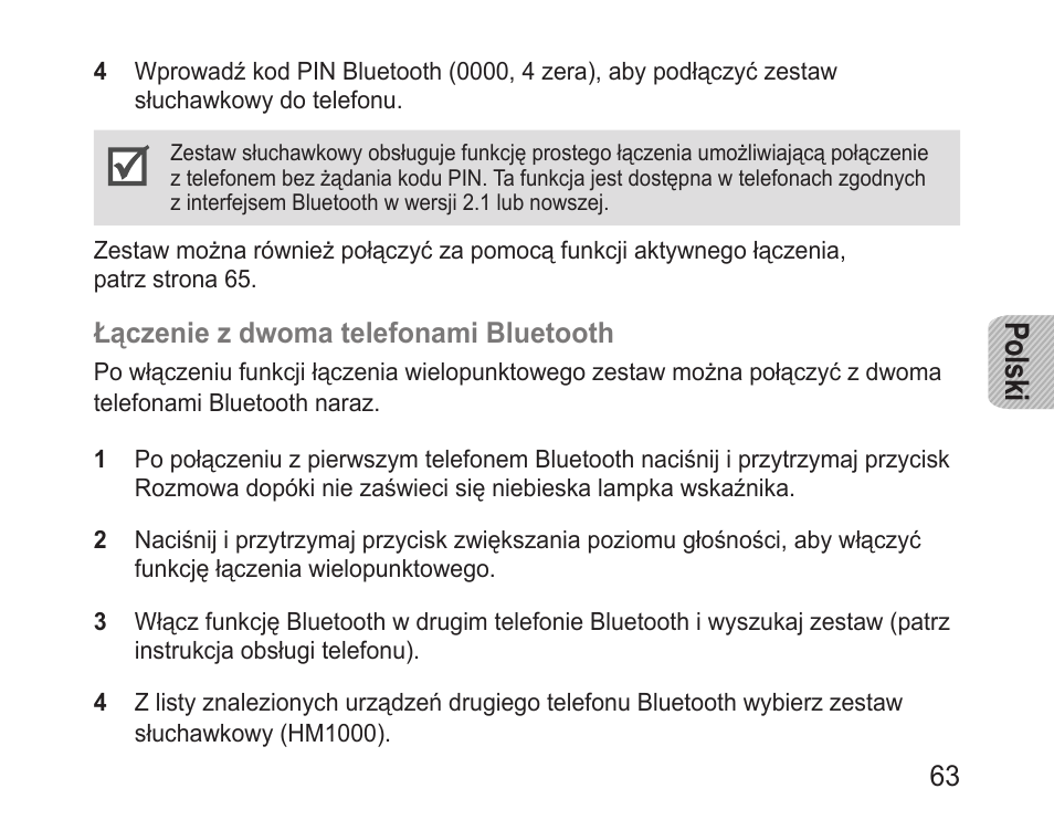 Polski | Samsung BHM1000 User Manual | Page 65 / 158