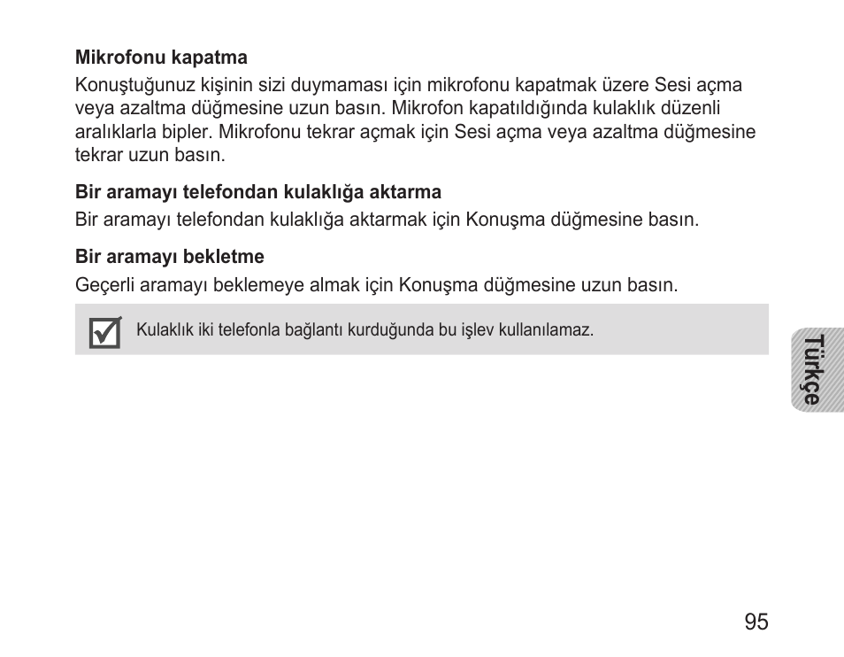 Türkçe | Samsung BHM1000 User Manual | Page 97 / 158