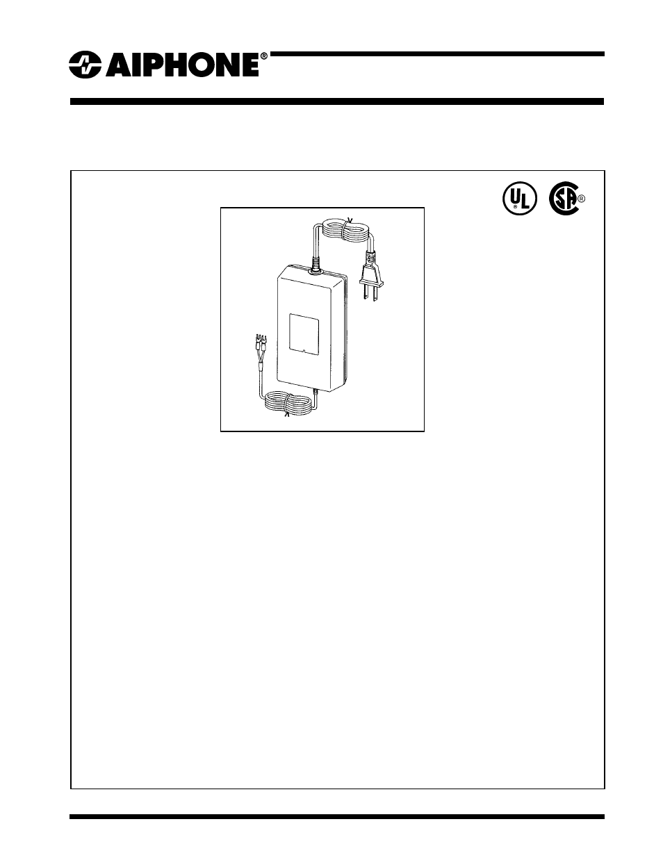 Aiphone PS-18YC/A User Manual | 1 page