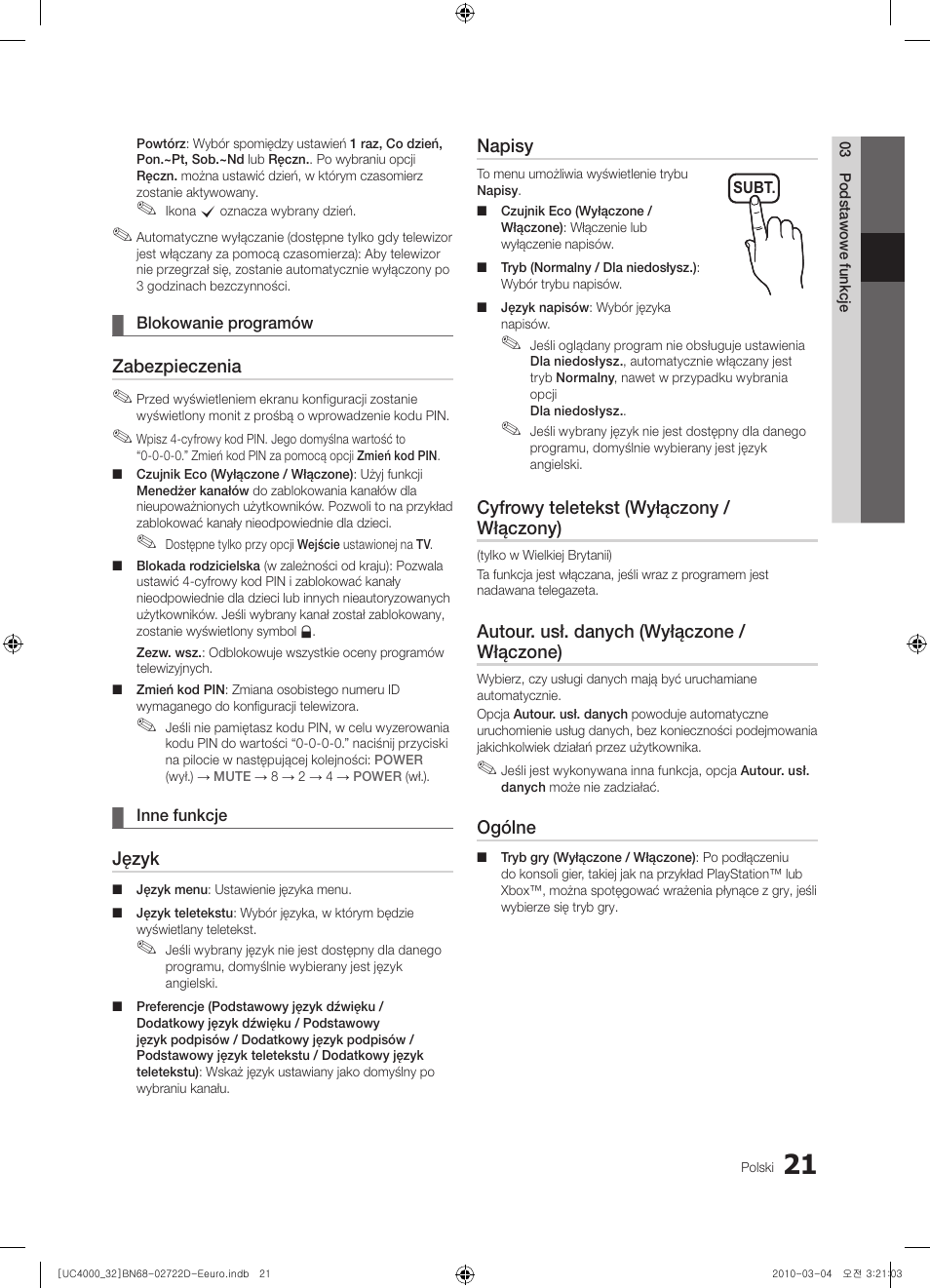 Samsung UE32C4000PW User Manual | Page 109 / 441