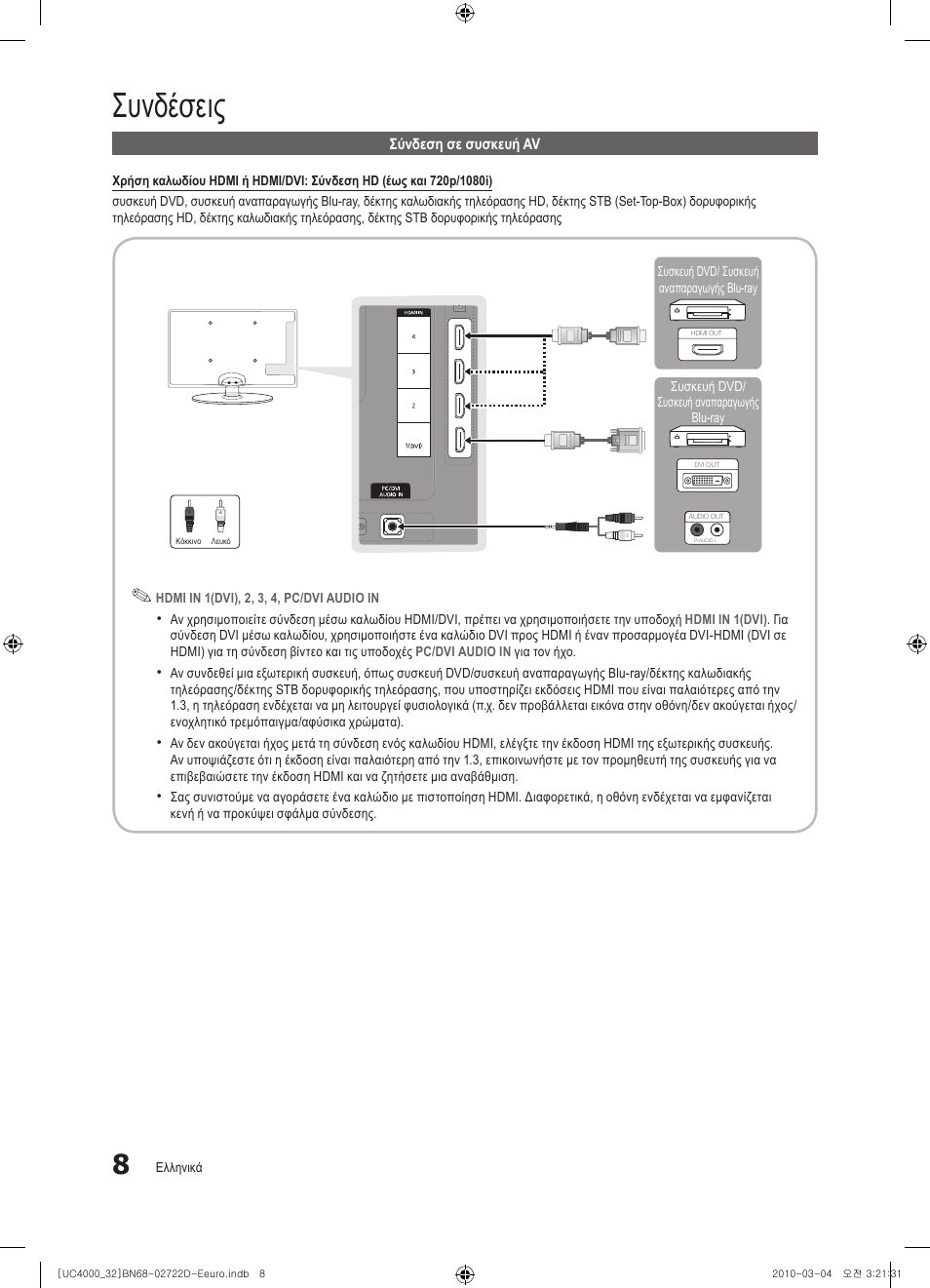 Συνδέσεις | Samsung UE32C4000PW User Manual | Page 140 / 441