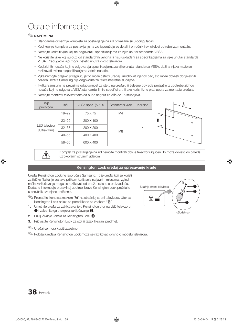 Ostale informacije | Samsung UE32C4000PW User Manual | Page 258 / 441