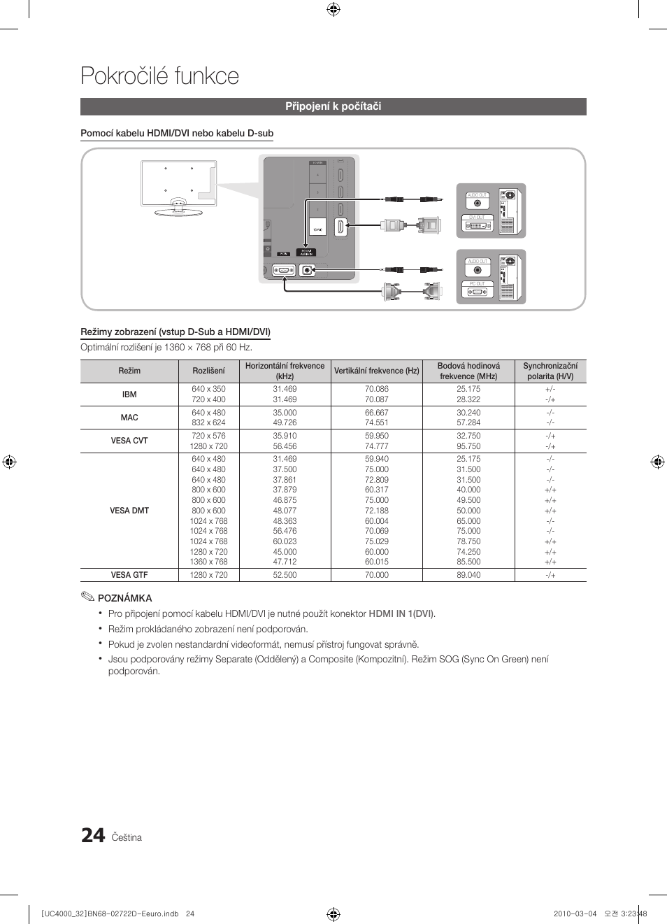 Pokročilé funkce | Samsung UE32C4000PW User Manual | Page 288 / 441