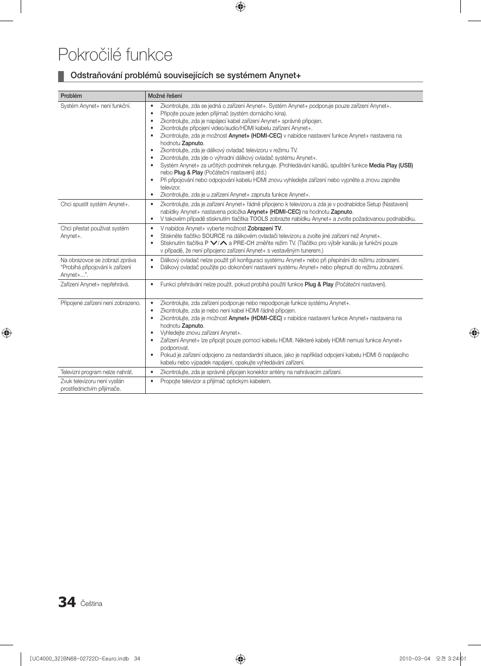 Pokročilé funkce | Samsung UE32C4000PW User Manual | Page 298 / 441