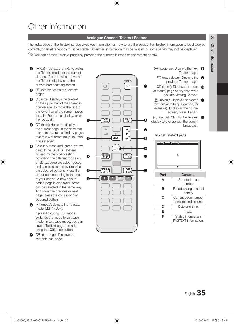 Other information | Samsung UE32C4000PW User Manual | Page 35 / 441