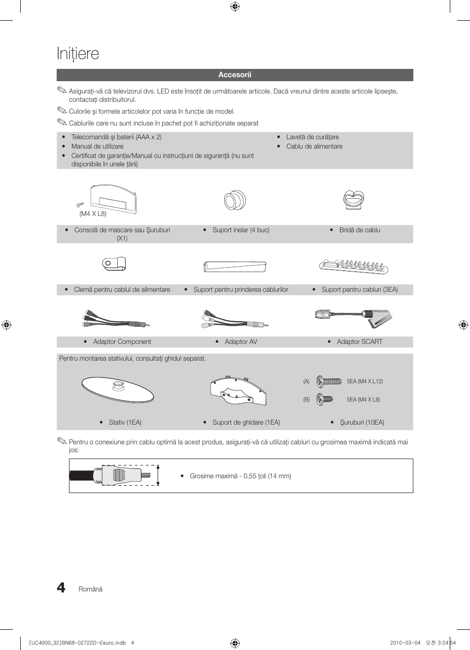 Iniţiere | Samsung UE32C4000PW User Manual | Page 356 / 441