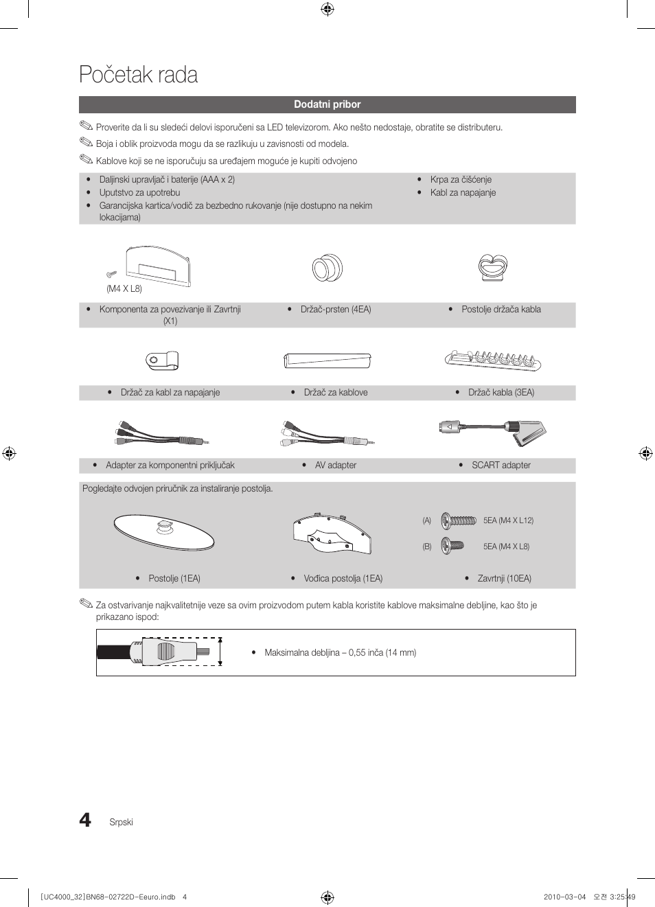 Početak rada | Samsung UE32C4000PW User Manual | Page 400 / 441