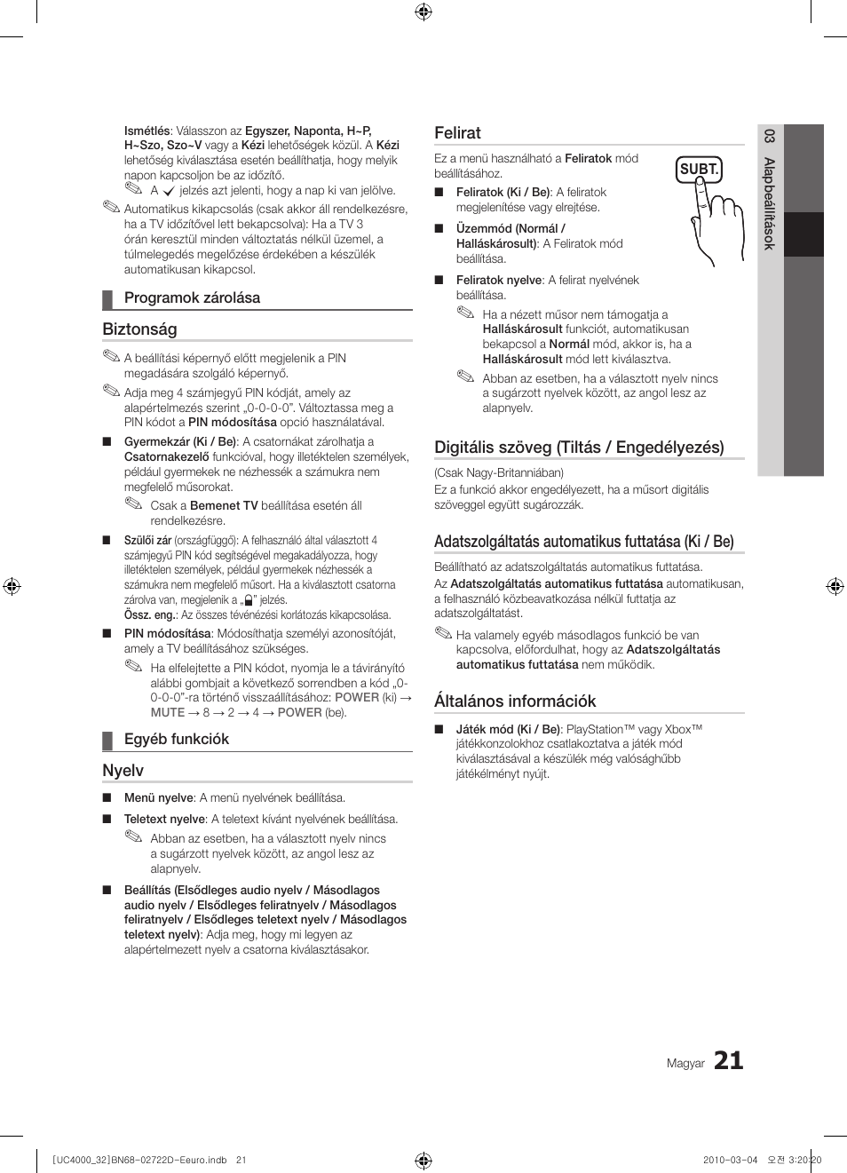 Samsung UE32C4000PW User Manual | Page 65 / 441