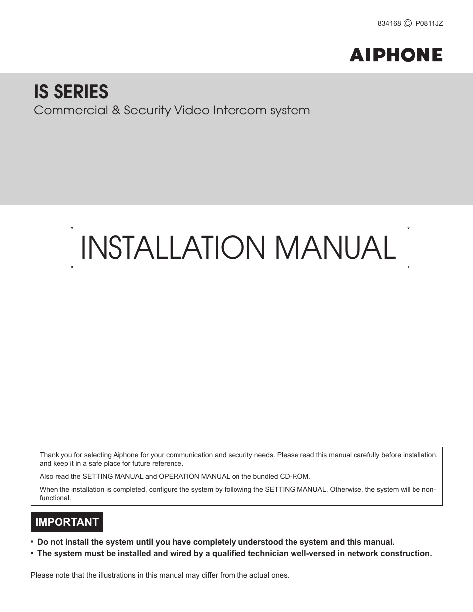 Aiphone IS SERIES 834168 C P0811JZ User Manual | 28 pages