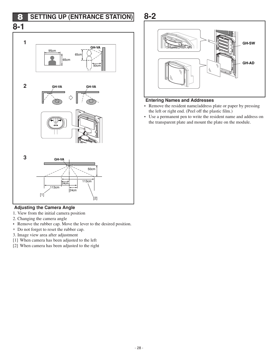 Setting up (entrance station) | Aiphone GH SERIES 0207 AIC User Manual | Page 28 / 47