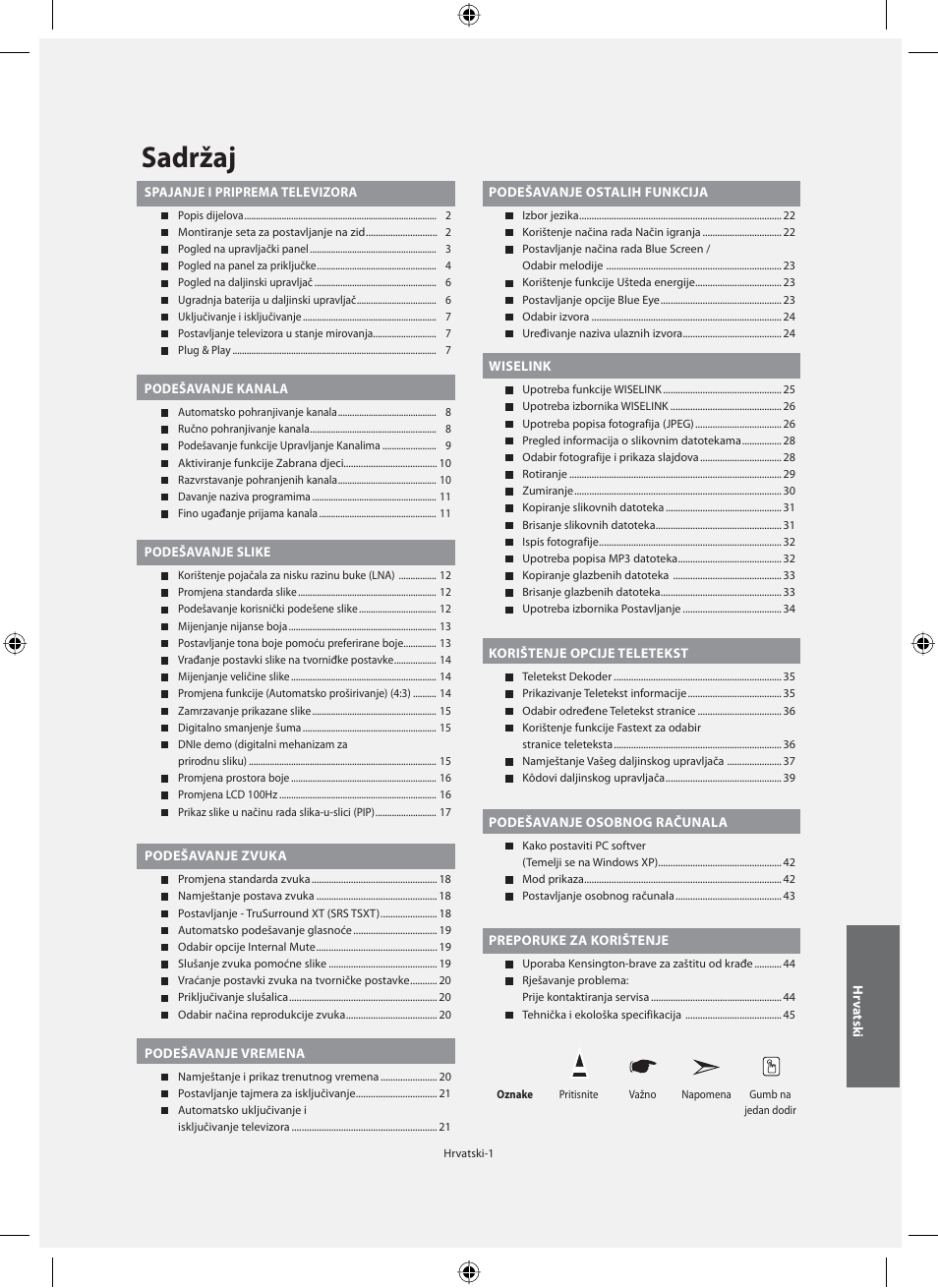 Sadržaj | Samsung LE32M71B User Manual | Page 273 / 363