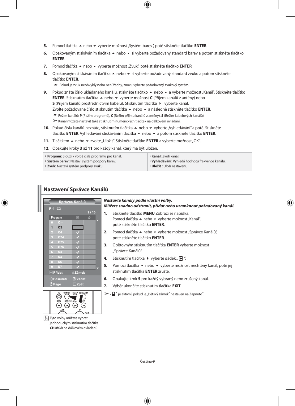 Nastavení správce kanálů | Samsung LE32M71B User Manual | Page 326 / 363