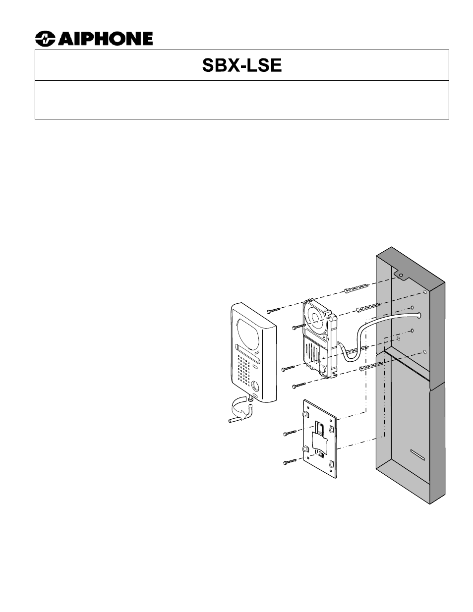 Aiphone SBX-LSE User Manual | 2 pages
