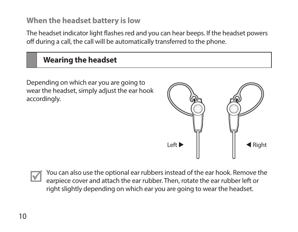 Wearing the headset | Samsung HM7000 User Manual | Page 12 / 194