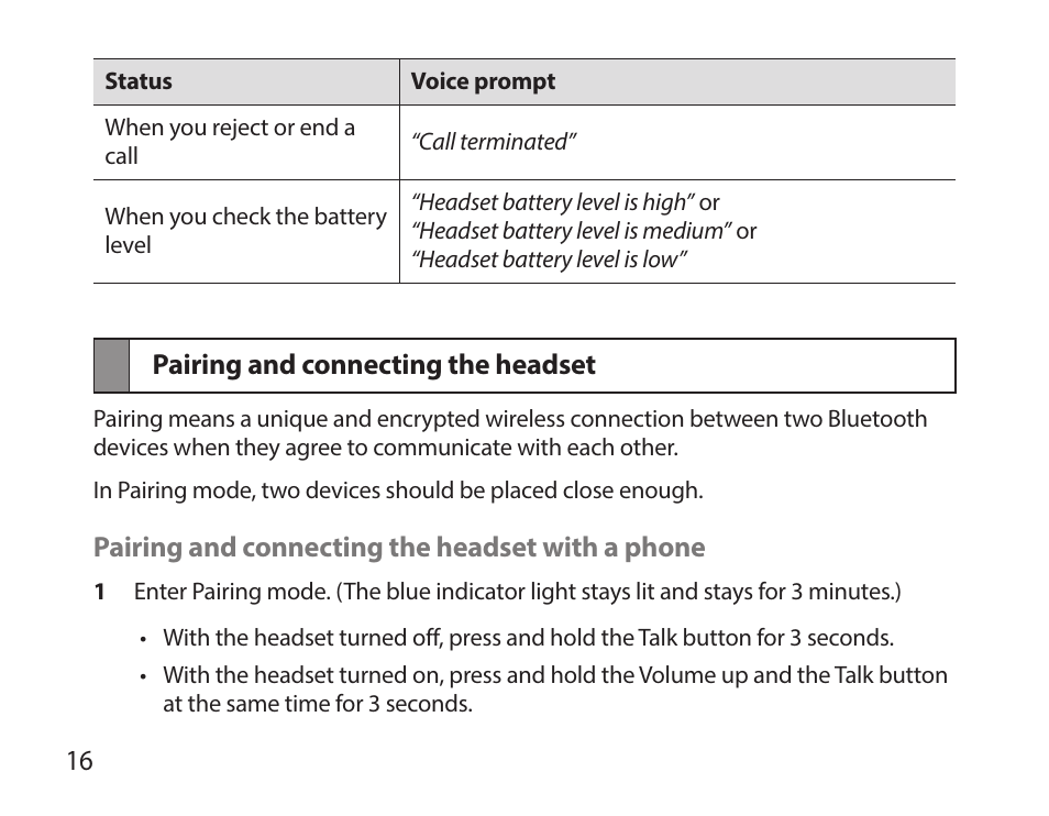 Pairing and connecting the headset | Samsung HM7000 User Manual | Page 18 / 194