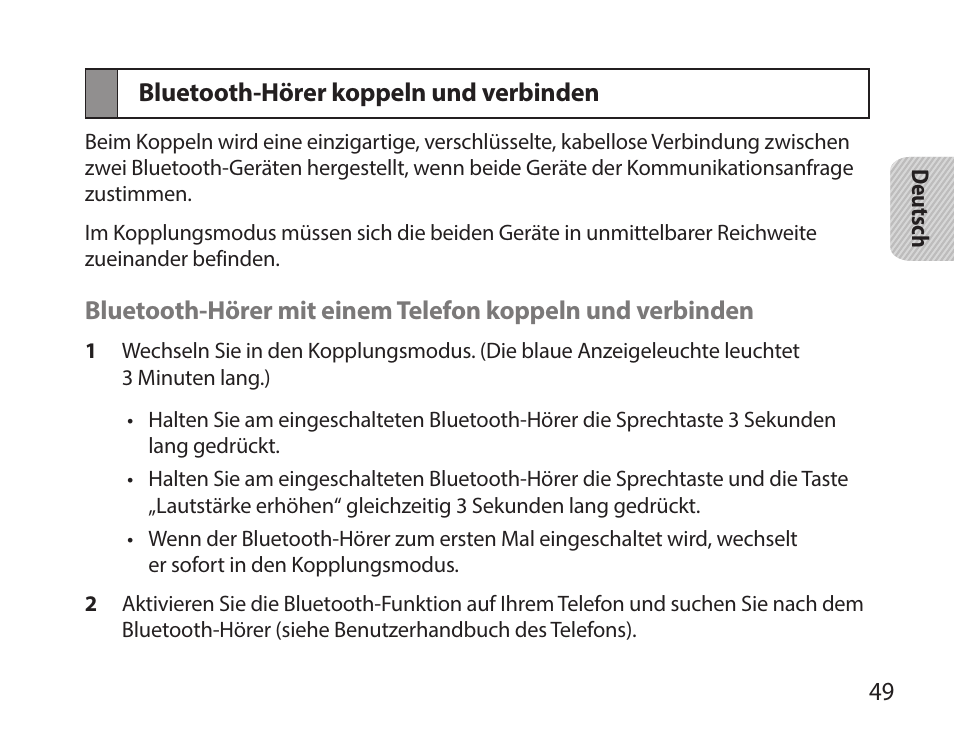 Bluetooth-hörer koppeln und verbinden | Samsung HM7000 User Manual | Page 51 / 194