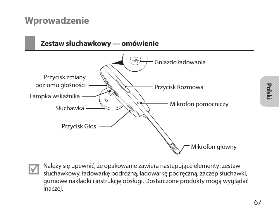 Wprowadzenie, Zestaw słuchawkowy — omówienie | Samsung HM7000 User Manual | Page 69 / 194