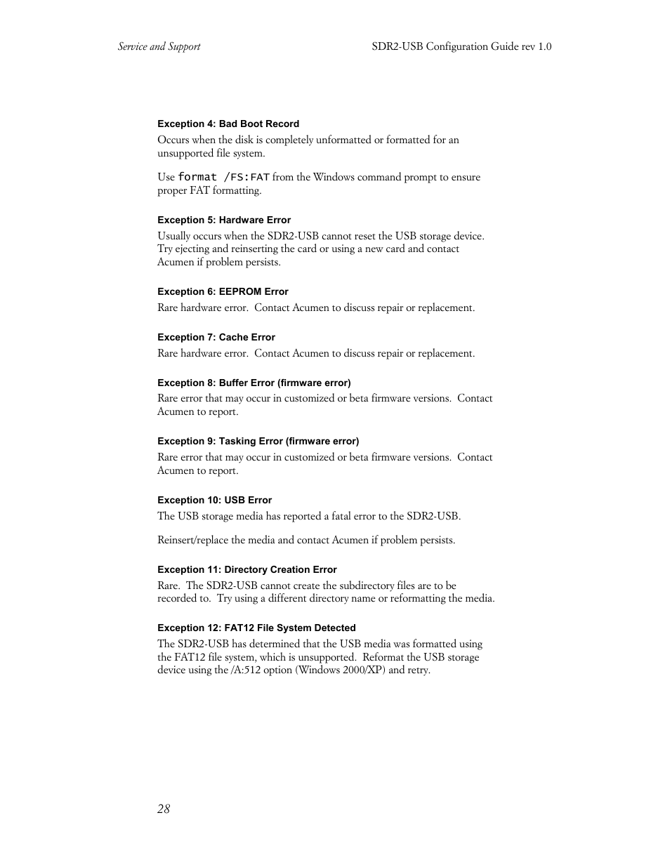 Acumen INSTRUMENTS CORPORATION DATABRIDGE(TM) SDR2-USB User Manual | Page 30 / 41