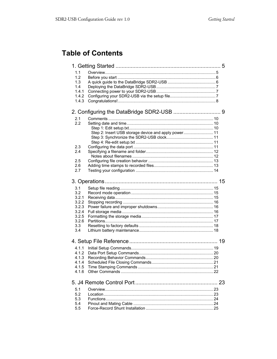 Acumen INSTRUMENTS CORPORATION DATABRIDGE(TM) SDR2-USB User Manual | Page 5 / 41