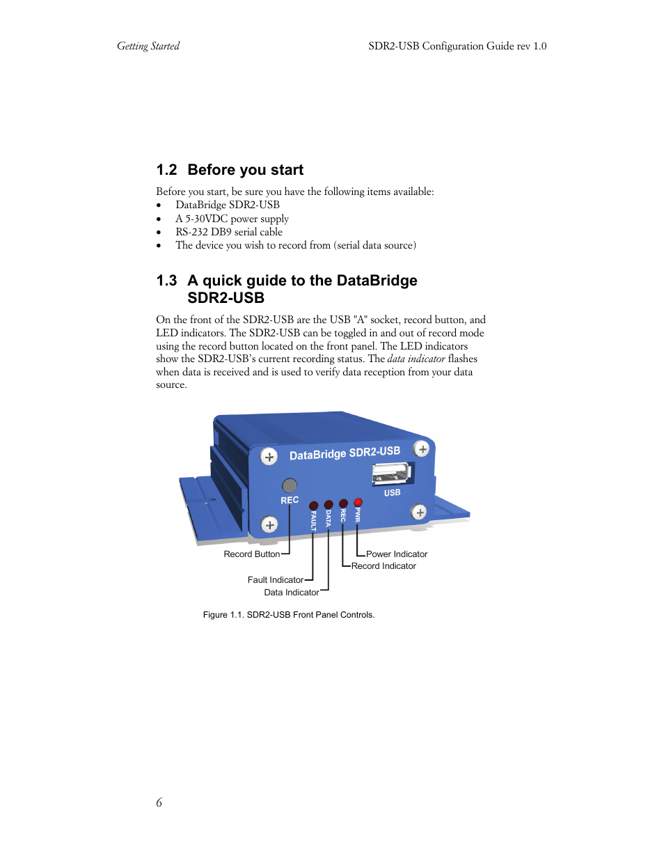 2 before you start, 3 a quick guide to the databridge sdr2-usb | Acumen INSTRUMENTS CORPORATION DATABRIDGE(TM) SDR2-USB User Manual | Page 8 / 41