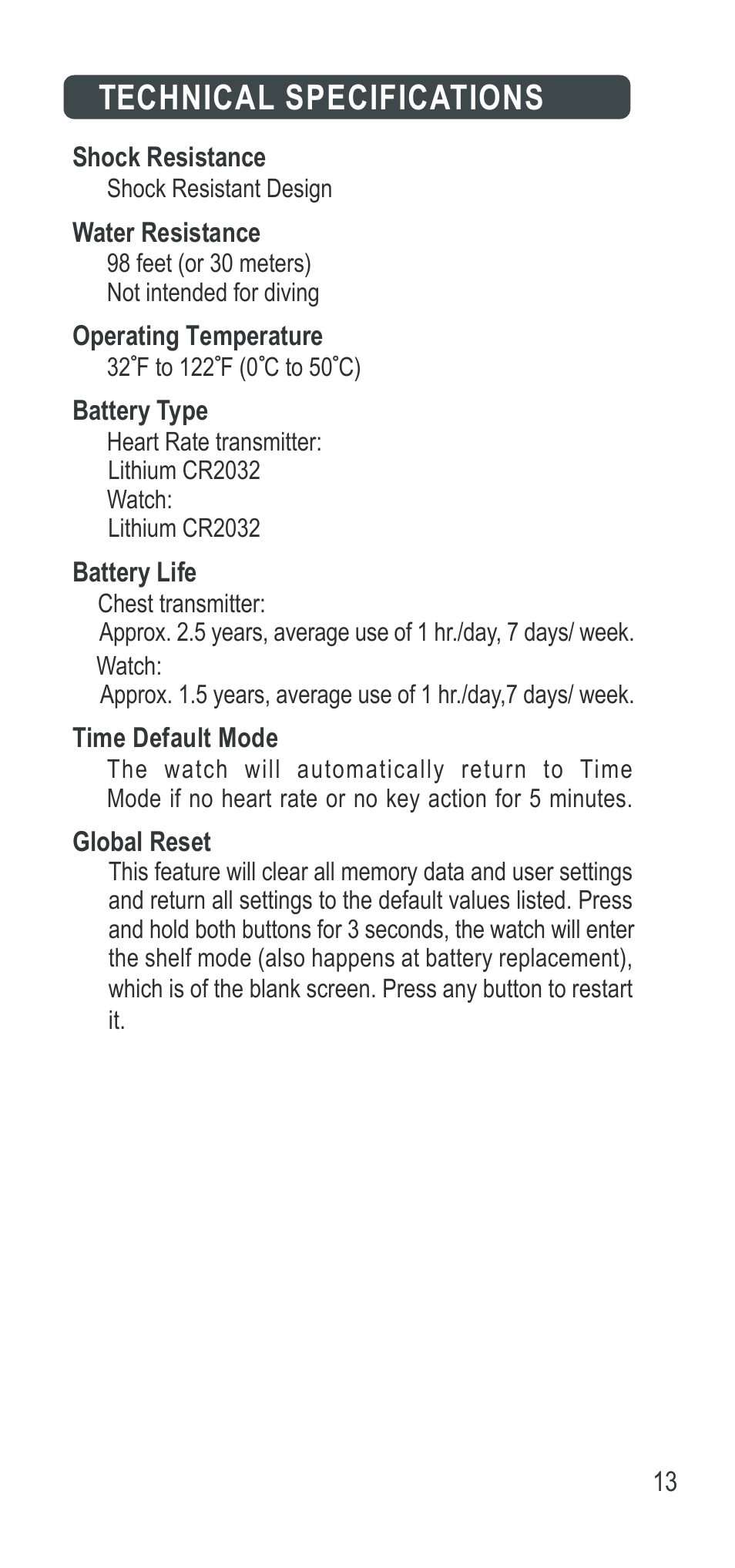 Technical specifications | Acumen Ergo Basix User Manual | Page 14 / 17