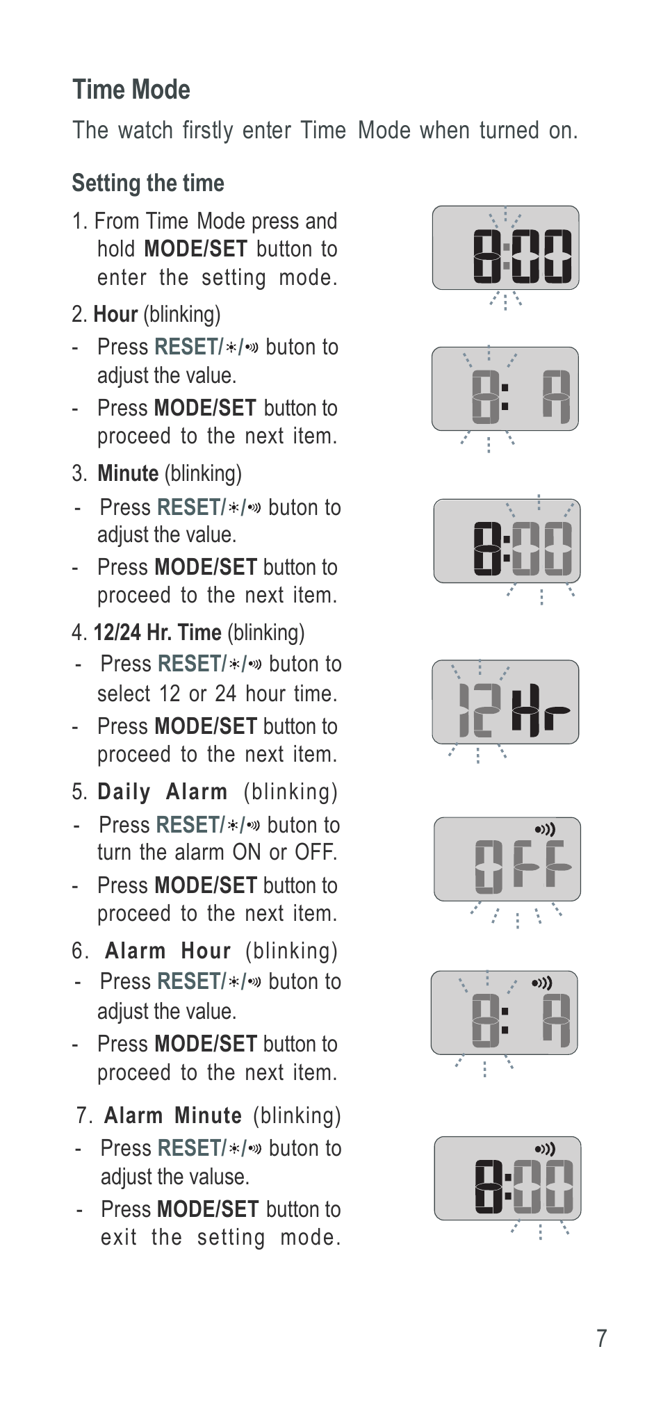 Time mode | Acumen Ergo Basix User Manual | Page 8 / 17