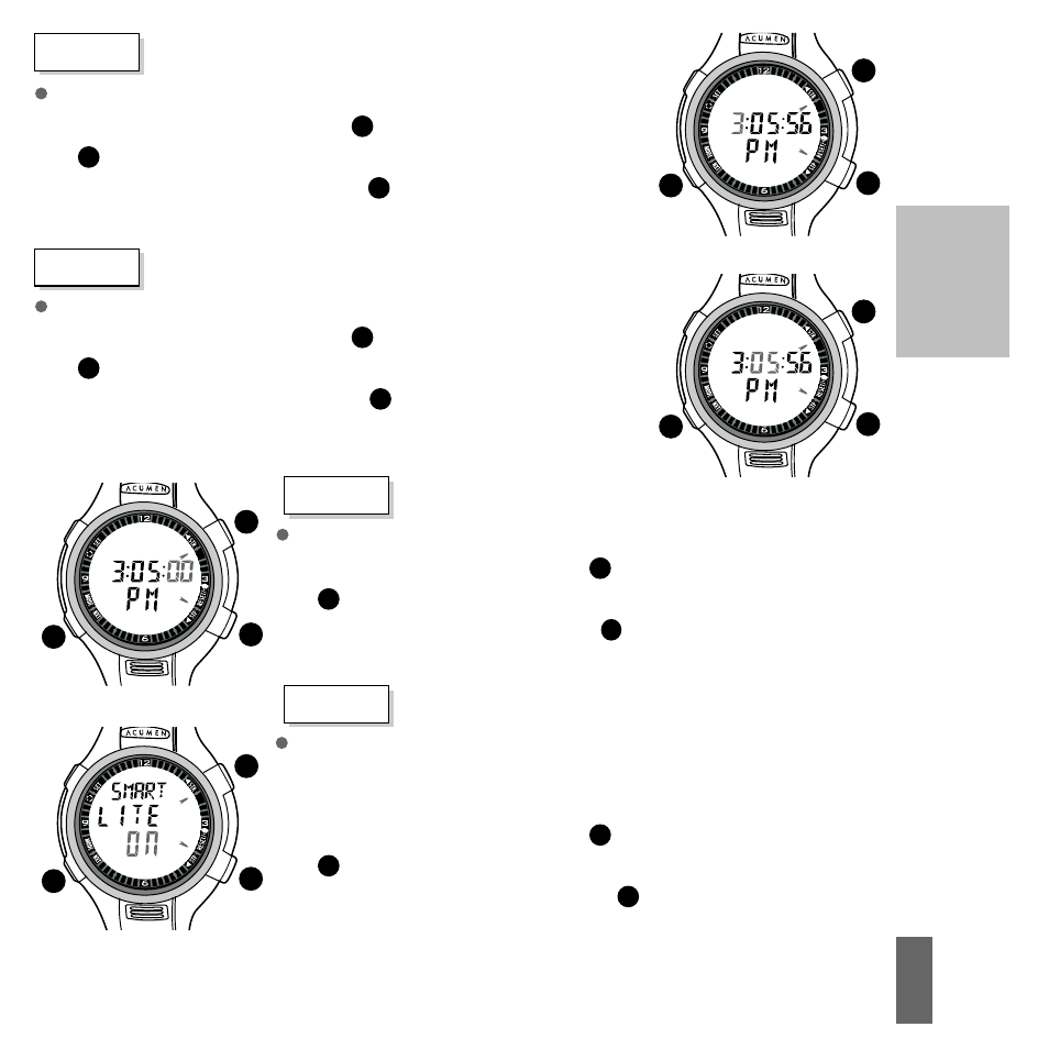 Part ii, Hour (blinking) - press str/lap button, Or stp/reset button | Second (blinking) - press str/lap button, Step 6 step 5 step 4 | Acumen EON-2028HS User Manual | Page 29 / 112