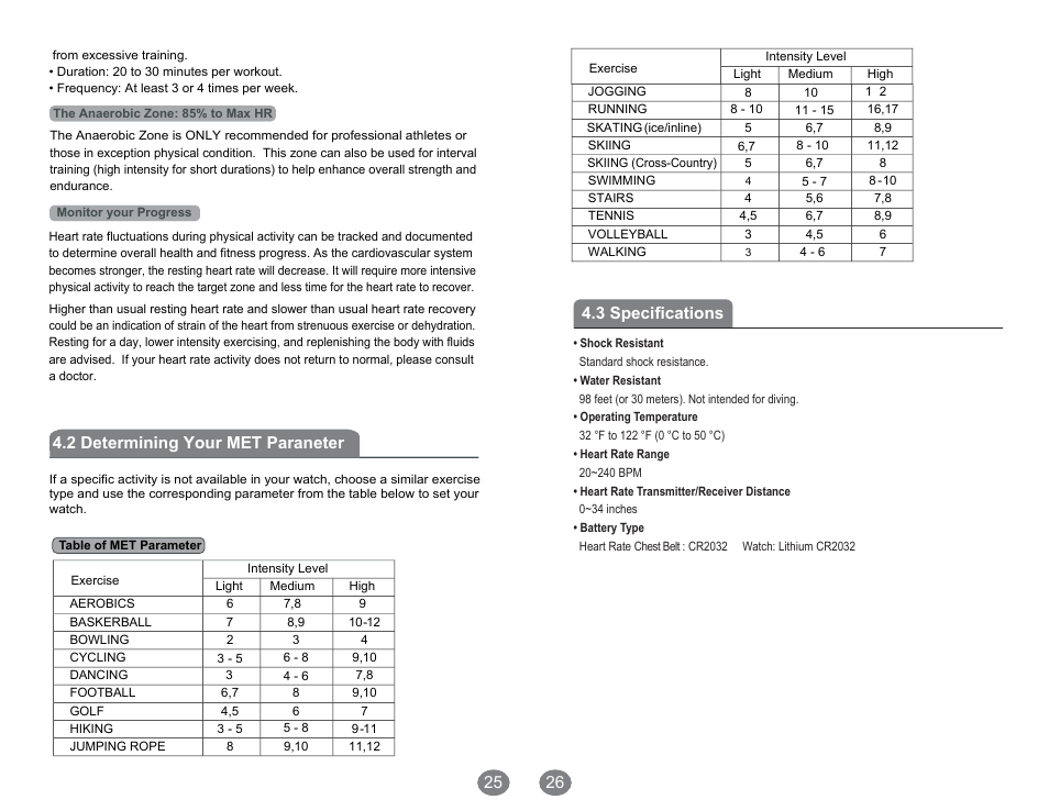 Ed 3 . 3, 2 determining your met paraneter, Re t | 3 specifications | Acumen Ergo Pro User Manual | Page 14 / 17