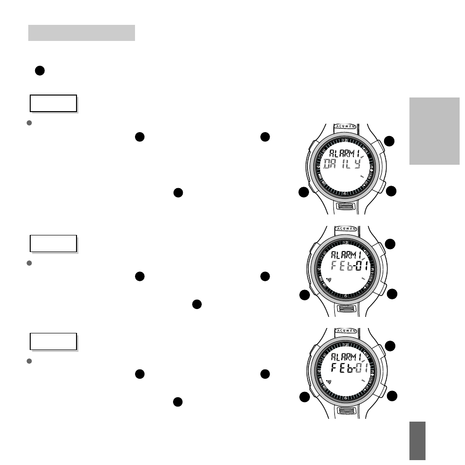 Part ii, Setting the alarm | Acumen Stopwatch User Manual | Page 33 / 105