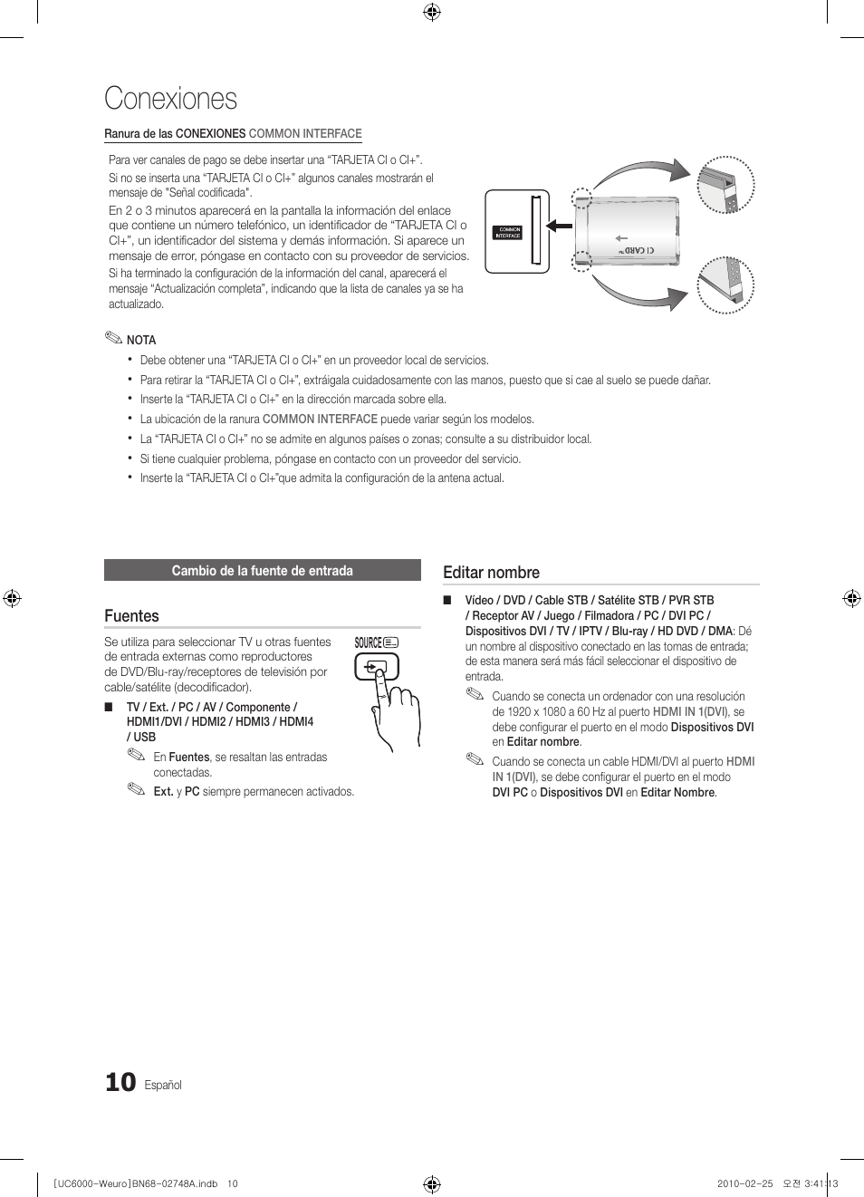 Conexiones | Samsung UE55C6000RW User Manual | Page 118 / 325