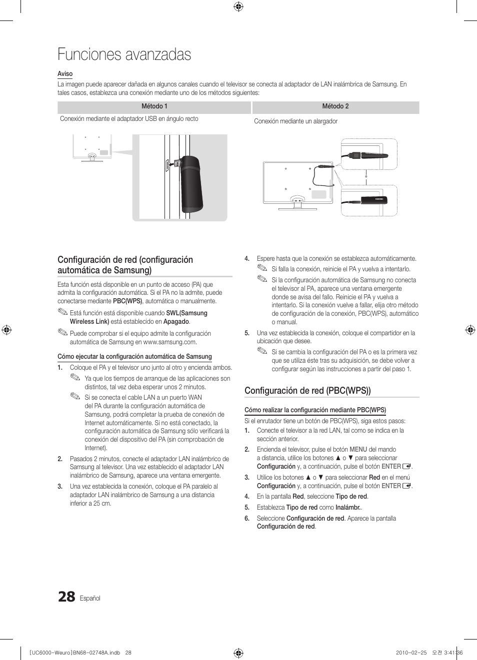 Funciones avanzadas | Samsung UE55C6000RW User Manual | Page 136 / 325