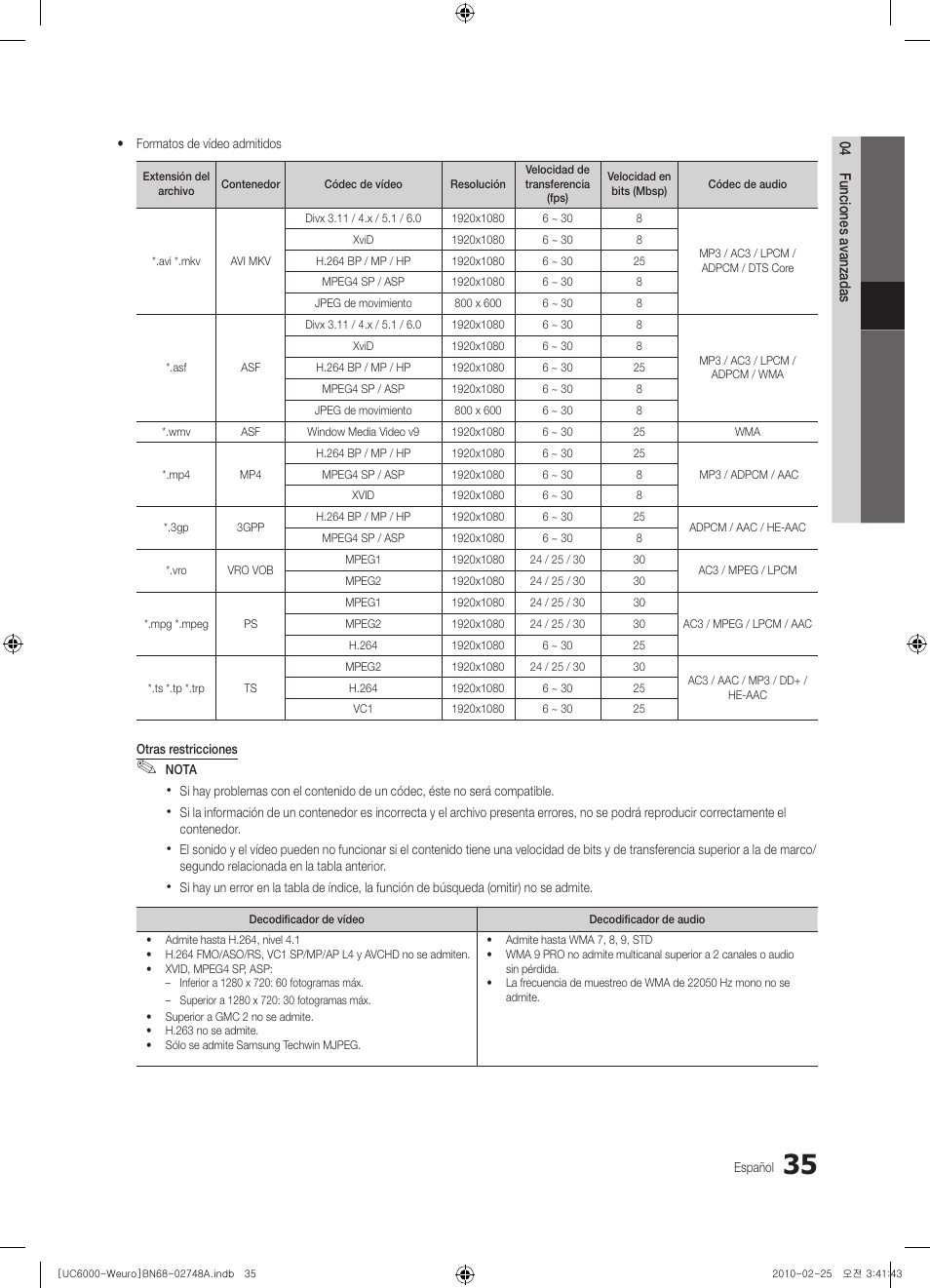 Samsung UE55C6000RW User Manual | Page 143 / 325