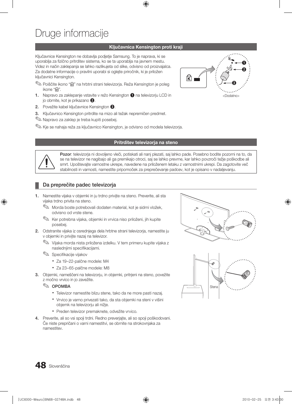 Druge informacije | Samsung UE55C6000RW User Manual | Page 264 / 325