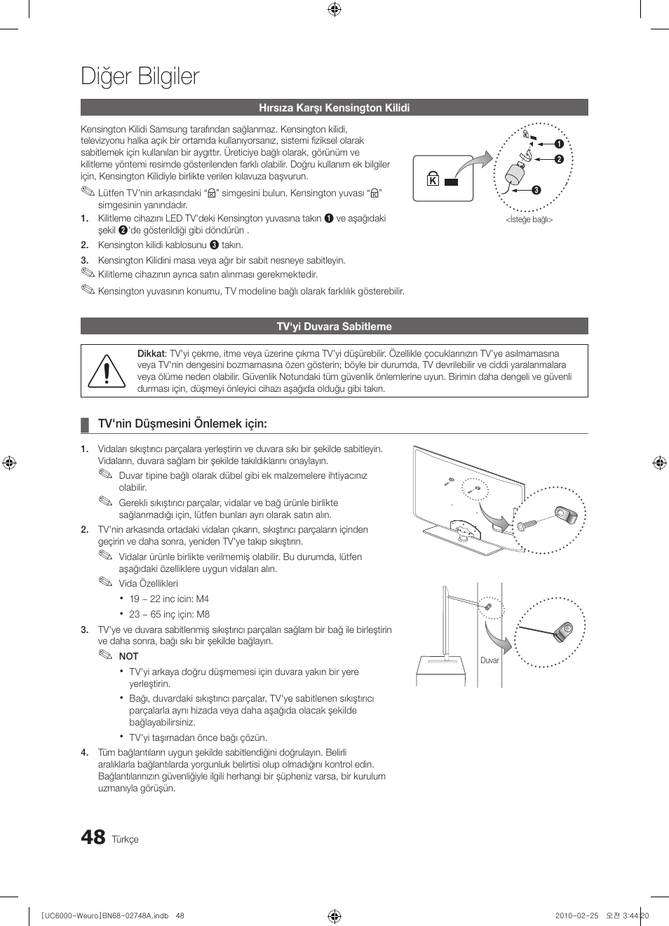 Diğer bilgiler | Samsung UE55C6000RW User Manual | Page 318 / 325