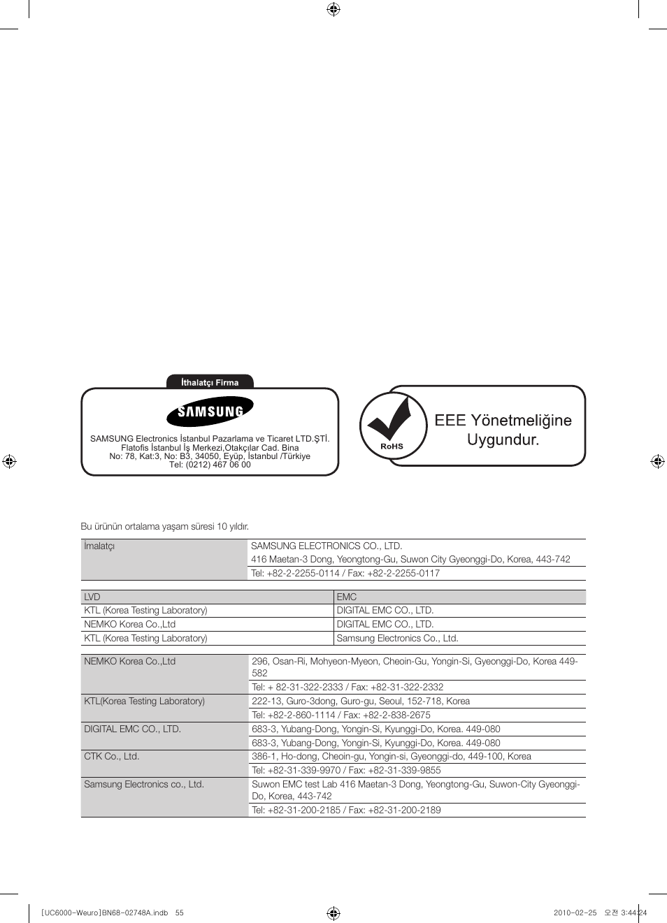 Samsung UE55C6000RW User Manual | Page 325 / 325