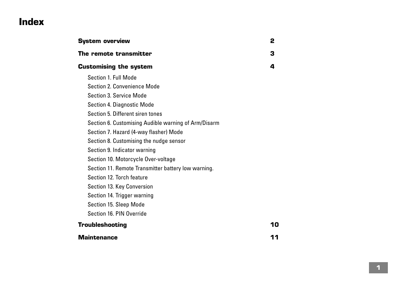 Index | Acumen CAT21 User Manual | Page 2 / 12