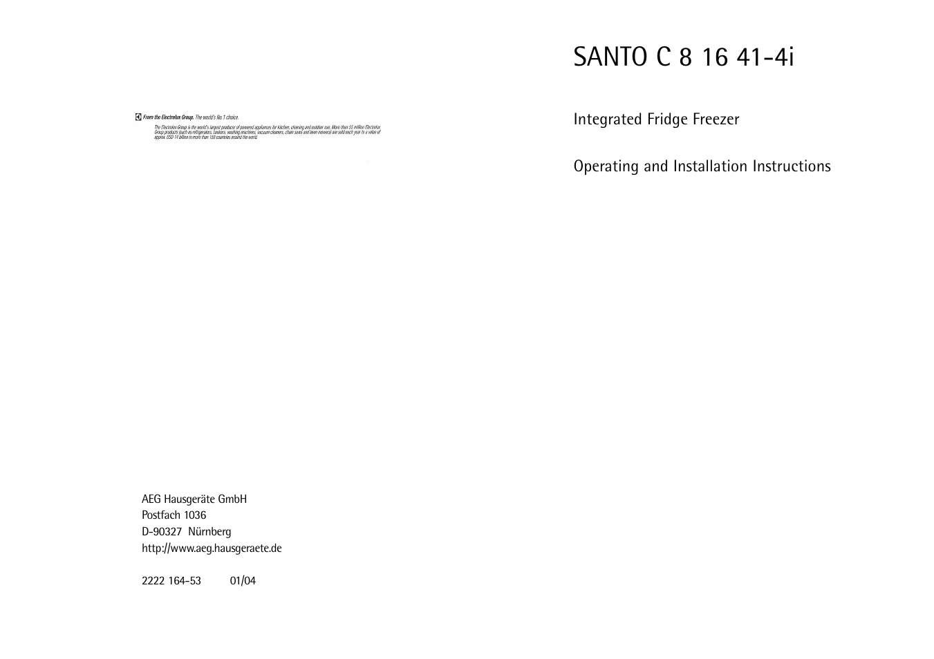 AEG SANTO C 8 16 41-4i User Manual | Page 24 / 24