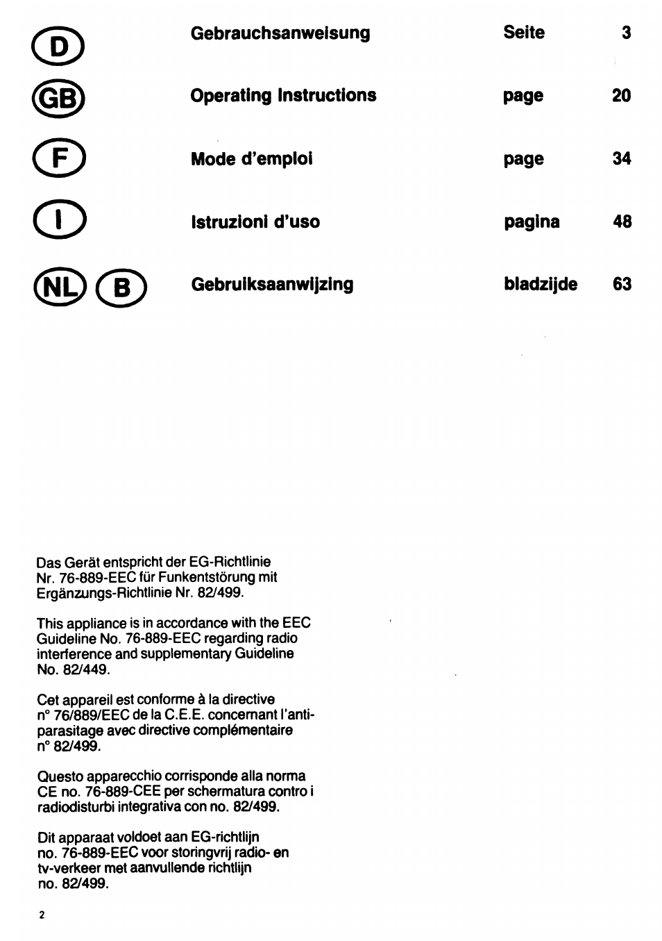 Ht) cd | AEG DUO 3214Z User Manual | Page 2 / 20