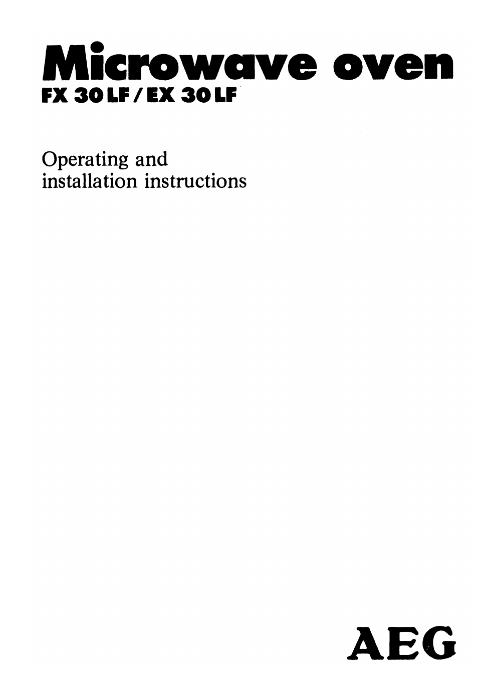 AEG EX 30LF User Manual | 24 pages