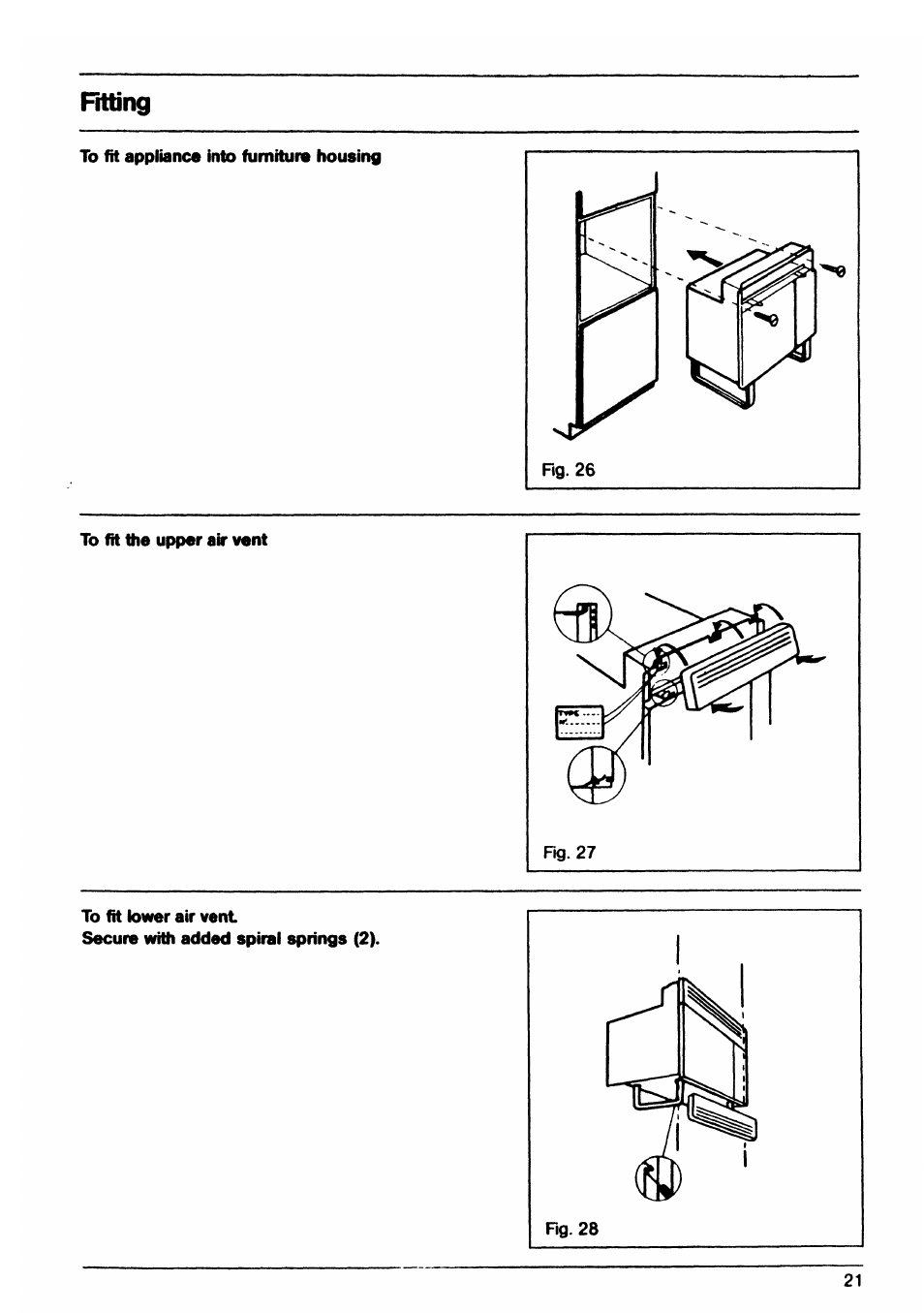 Fitting | AEG EX 30LF User Manual | Page 21 / 24