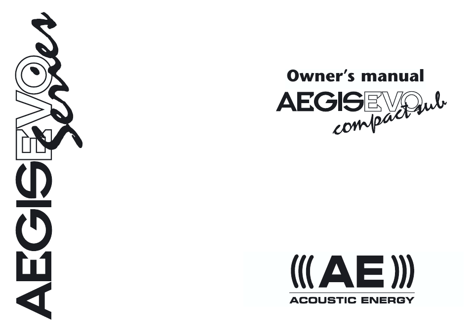 Acoustic Energy AegisNeo Series User Manual | 9 pages