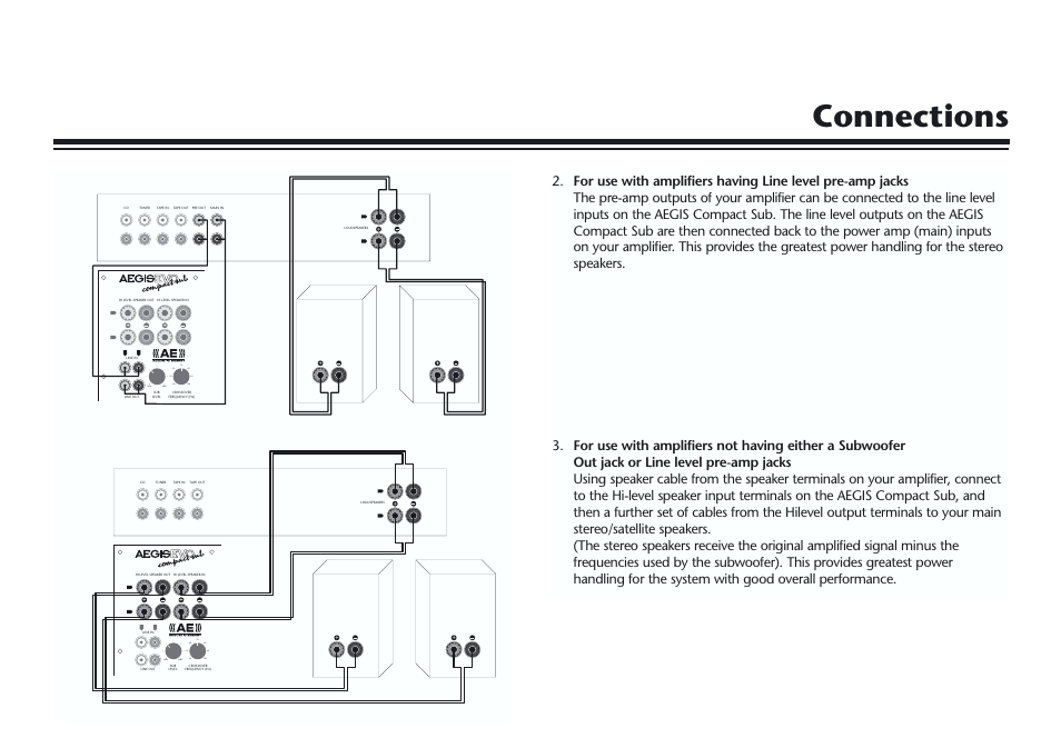 Connections | Acoustic Energy AegisNeo Series User Manual | Page 5 / 9