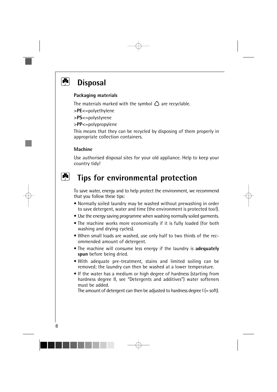 Disposal, Tips for environmental protection | AEG LAVAMAT 12820 User Manual | Page 8 / 50