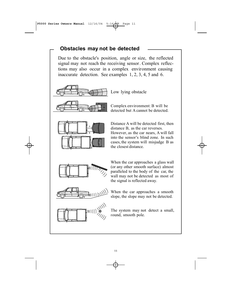 Obstacles may not be detected | Ackton P5000 User Manual | Page 11 / 12