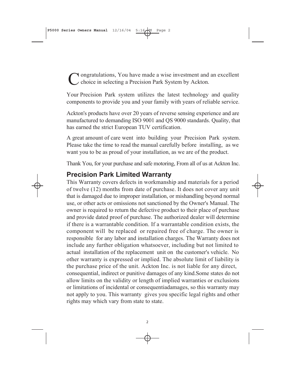Ackton P5000 User Manual | Page 2 / 12