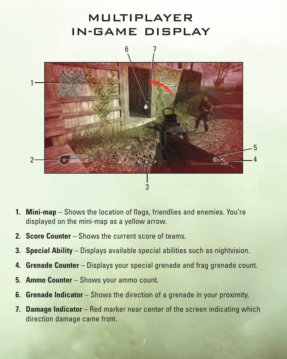 Multiplayer in-game display | Activision Call of Duty 4: Modern Warfare for Playstation 3 User Manual | Page 8 / 19