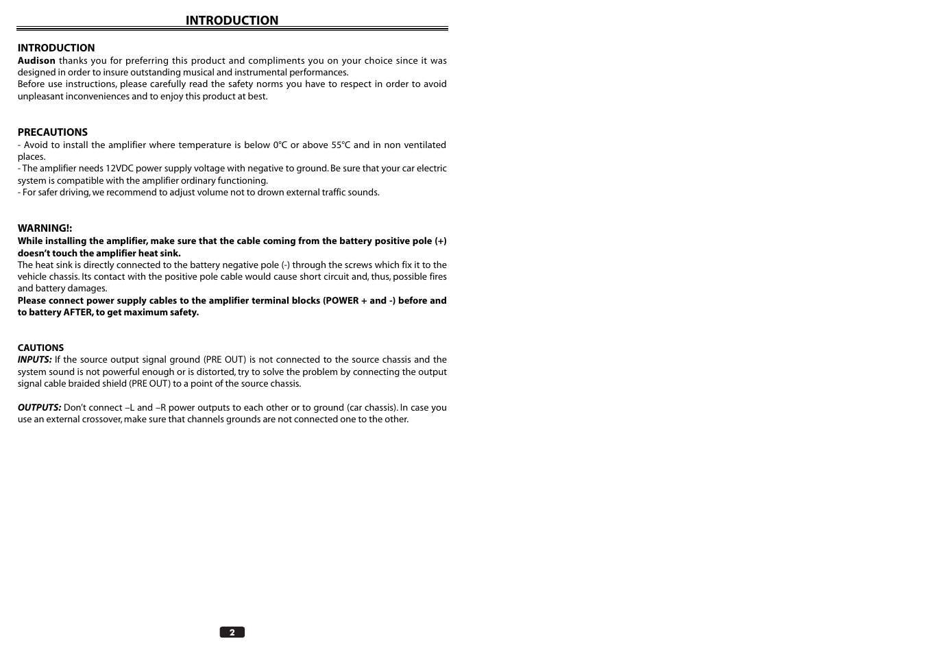 Audison LRX 4.300 User Manual | Page 2 / 12