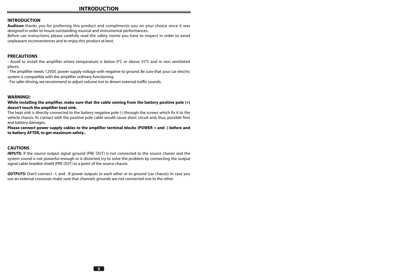 Audison LRX 5.600 User Manual | Page 2 / 12