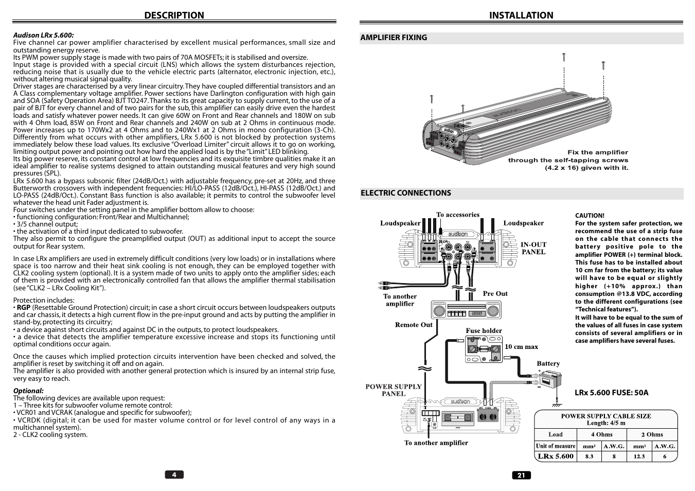 Audison LRX 5.600 User Manual | Page 4 / 12
