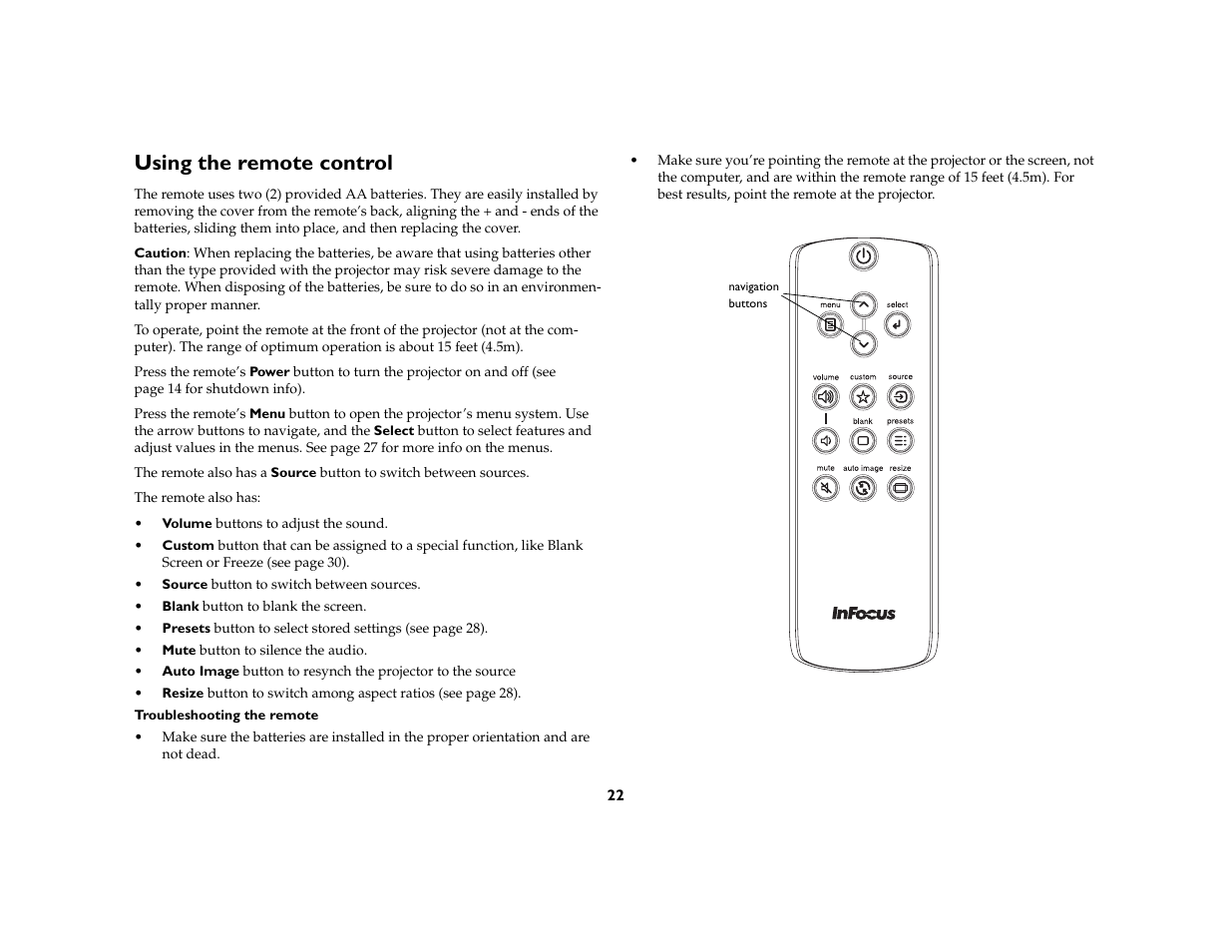 Using the remote control | AB Soft IN2106 User Manual | Page 23 / 39